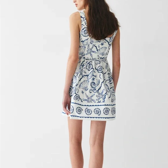 H&M Seashell Dress with Flared Skirt Size Small NWT NEW - Picture 4 of 12